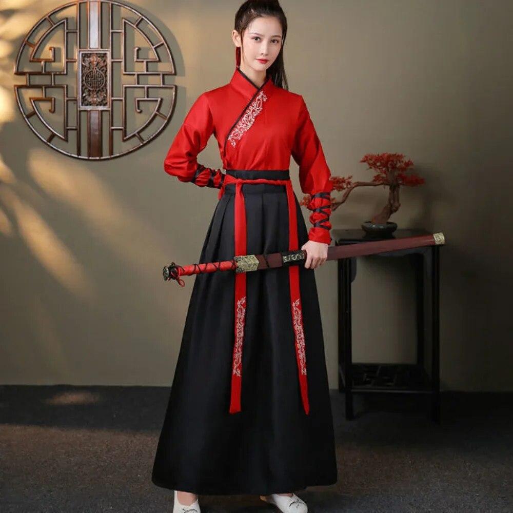 Čínské šaty Hanfu Ženy Oblečení Vintage Etnický styl Móda Oblečení Elegantní Streetwear Neformální čínské tradiční šaty