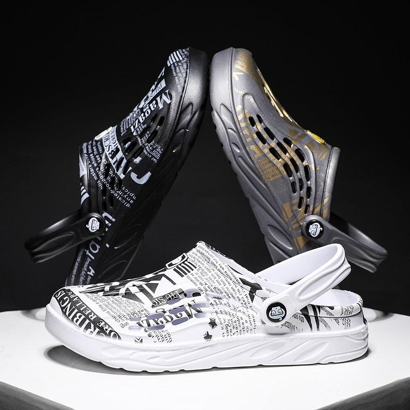 Модные тапочки мужские мягкие износостойкие нескользящие повседневные сандалии удобные высококачественные пляжные туфли уличные клоги для мужчин