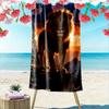 Majestätischer Löwe bei Sonnenuntergang Druck Strandtuch, schnell trocknend, geeignet für Reisen, Outdoor-Sportarten, Joggen, den Strand und Schwimmen, Geschenk