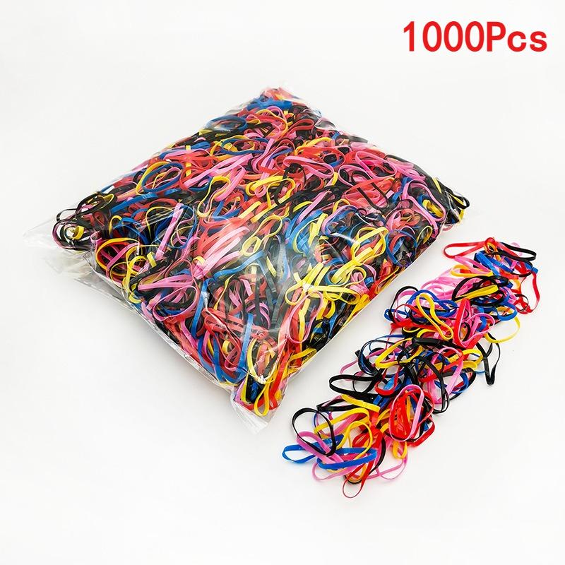 

1000Pcs Colorful Disposable Hair Bands Girls Elastic Rubber Band Kids Ponytail Holder Headband Children Hair Accessories