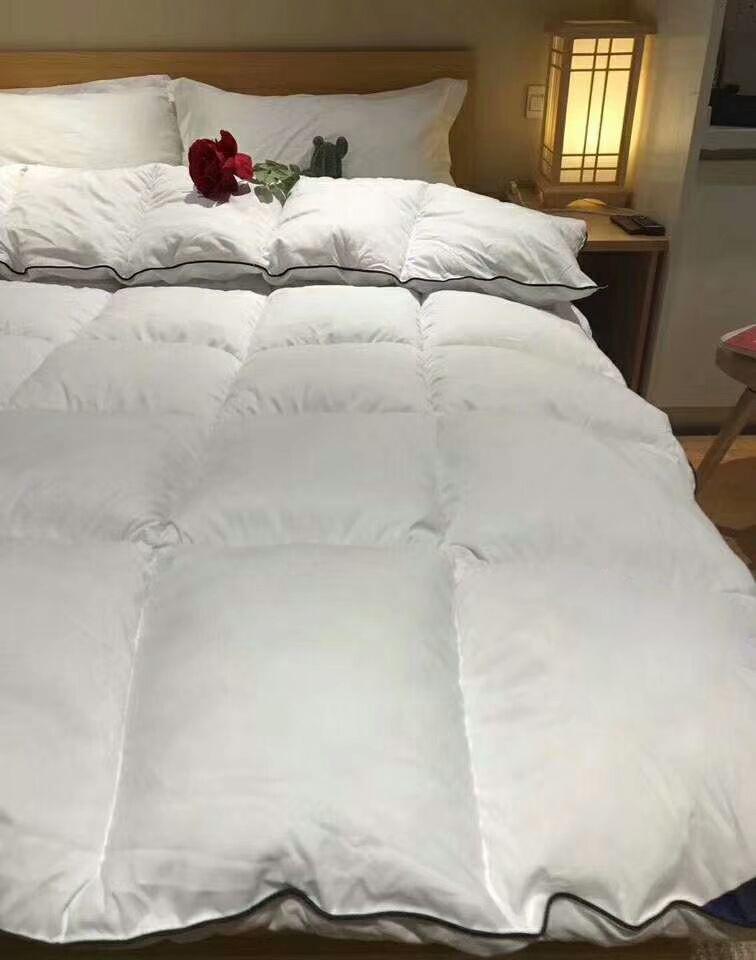 Feder-Samt-Baumwoll-Steppdecke - Dicke Winter- und Frühjahrs-/Herbst-Doppeldecke mit Seidenbaumwolle, Perfekt für Hotels und Bed & Breakfasts