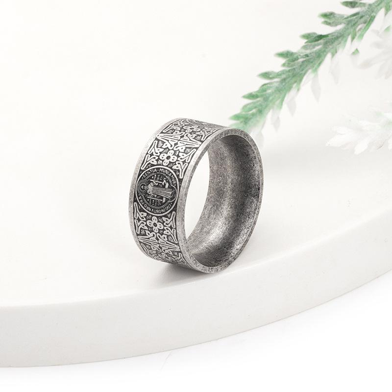 

Retro Exorcist Cross Titanium Steel Bold Ring for Men Stylish Gothic Jewelry No. 7