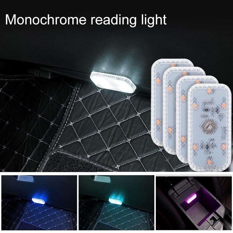 Luz de Toque LED Mini Sem Fio Iluminação Interior do Carro Luz de Leitura de Teto para Porta Pé Porta-Malas Caixa de Armazenamento Carregamento USB