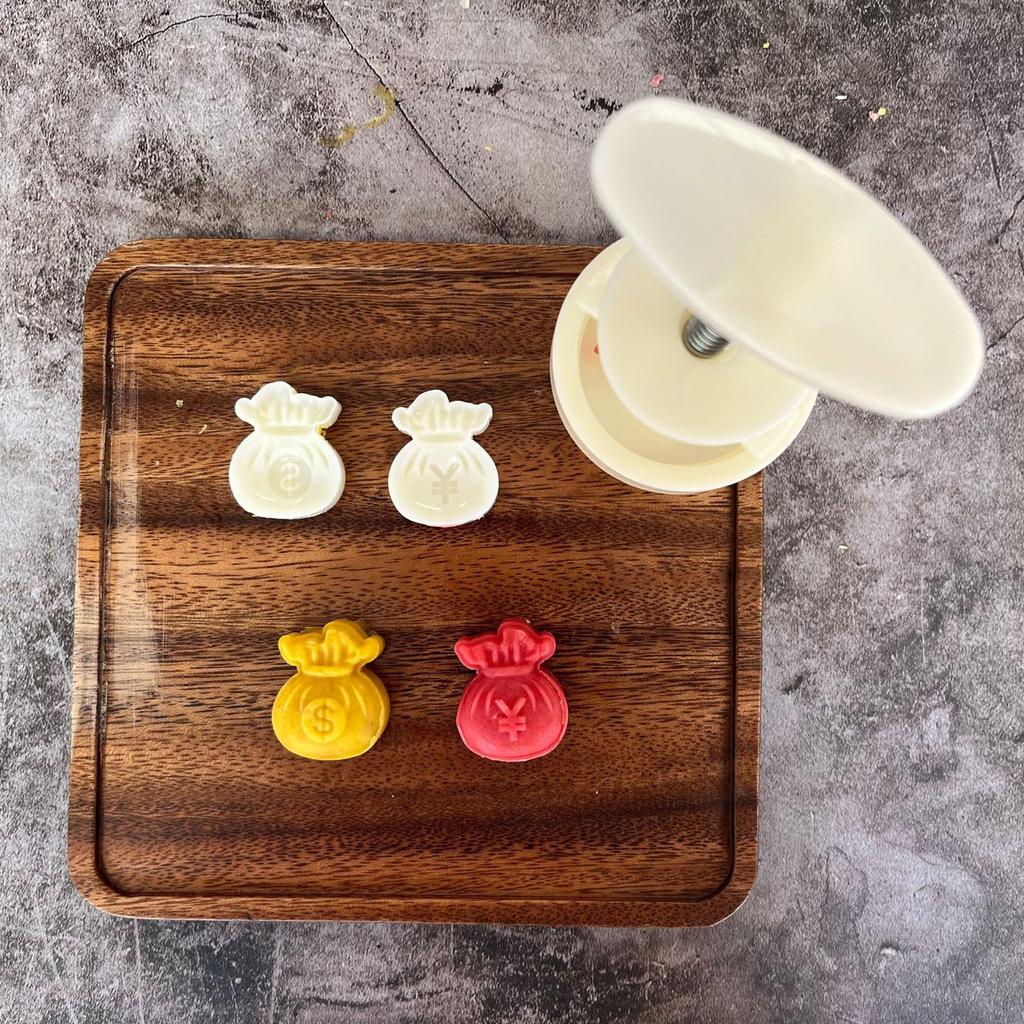 50g Purse Shaped Mooncake Stamp Mooncake Moulds Baking Accessories Kitchen Gadget Plastic Material for New Year Festival