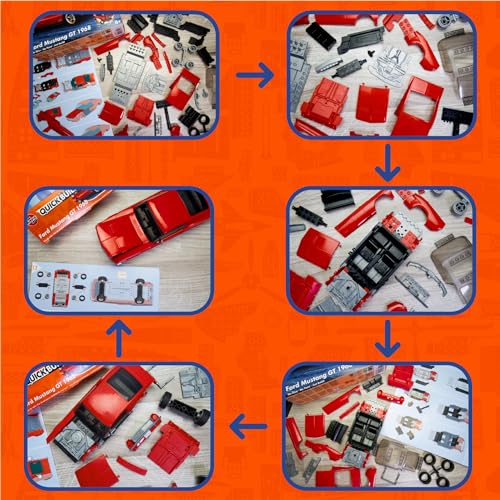 Airfix Non-Scale Quick Build Series Ford Mustang GT 1968 Pre-painted Block-Based Assembly Kit QB6035