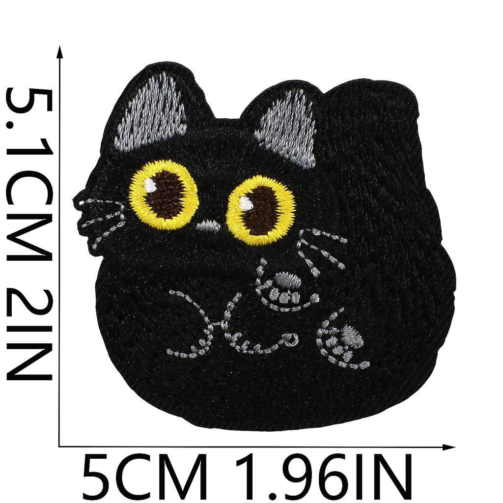 Cartoon Cat Embroidery Cloth Sticker Bow Kitten Computer Embroidery Label Heat Transfer Clothes Decoration Patch Sticker