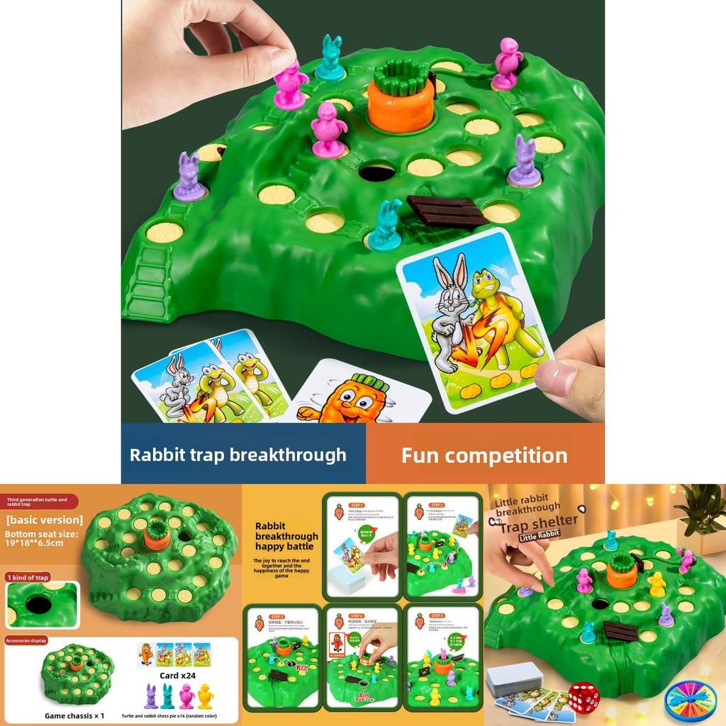 Juego de Mesa Desafío de Trampa para Conejos Para Niños Con Puzzle Multijugador y Diversión Estratégica