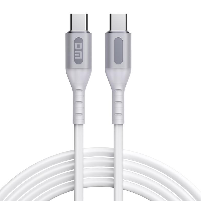 Type C to Type-C Cable Mobile Phone Usb C 65W Fast Charging Cable Silicon Data Cable 1 meter белый