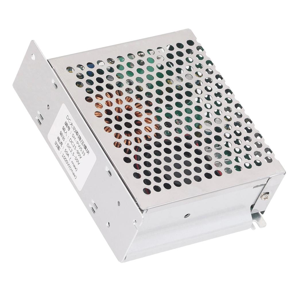 DC to DC Buck Module Converter 50A 1000W DC25-90V Input DC2.5-50V Output Adjustable Buck Converter Module with Cooling Fan