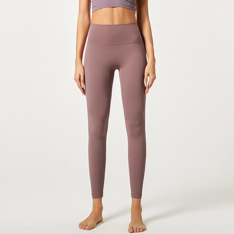 Women's European-Style Nude Yoga Pants: High Waist, Hip Lifting, Abdomen Tightening, Seamless, Nine-Point Length