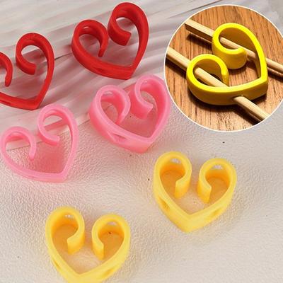 1 Pc Heart-Shaped Reusable Chopsticks Helpers Training Adults Kids Non-Slip Chopstick Hinges Portable Practice Chopsticks