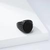 Trendy Retro Black Gemstone Titanium Steel Ring Men's Niche High-end Cold Wind Ring Hand Jewelry