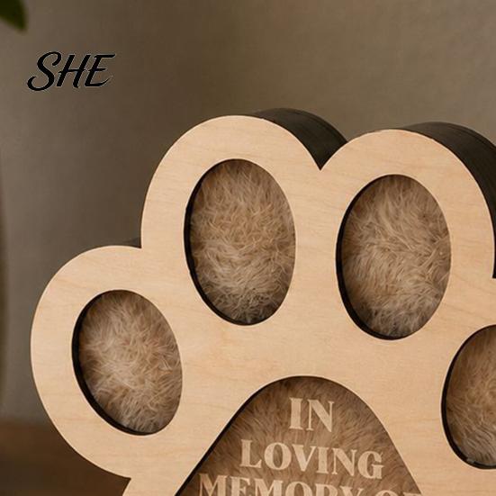 Haustier Andenkenbox für Fell Haare Box, Niedliche Pfotenform Gedenk Holz Verlust Geschenk Besitzer Hunde Und Katzen, Mitgefühl Klein