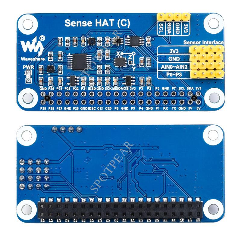 

Raspberry Pi Sensor Expansion Board: Gyroscope, Magnetometer, Temperature, Humidity, Pressure, Color, and ADC.