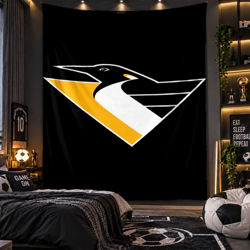 Arazzo da Appendere a Parete Stampa Pittsburgh Penguins Tessuto per Soggiorno Camera da Letto Decorazione per la Casa