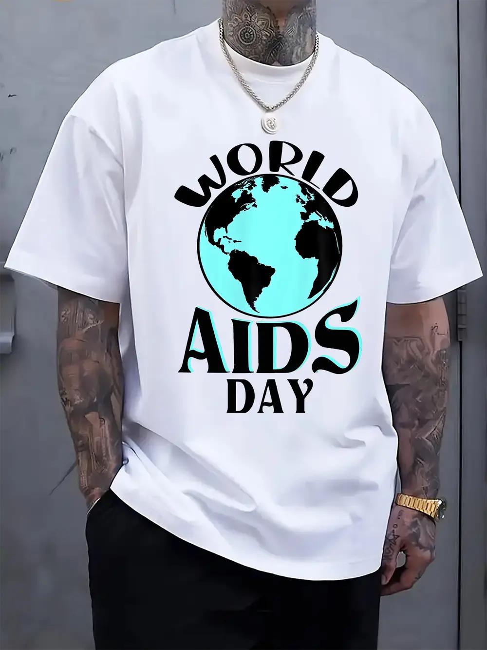 

World AIDS Day Logo T-shirt - Casual Crew Neck XXXXL