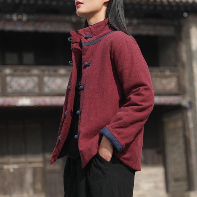 Johnature Kåper Stativ Langermet Tykke Varme Klær Vårknapp Dame Jakker