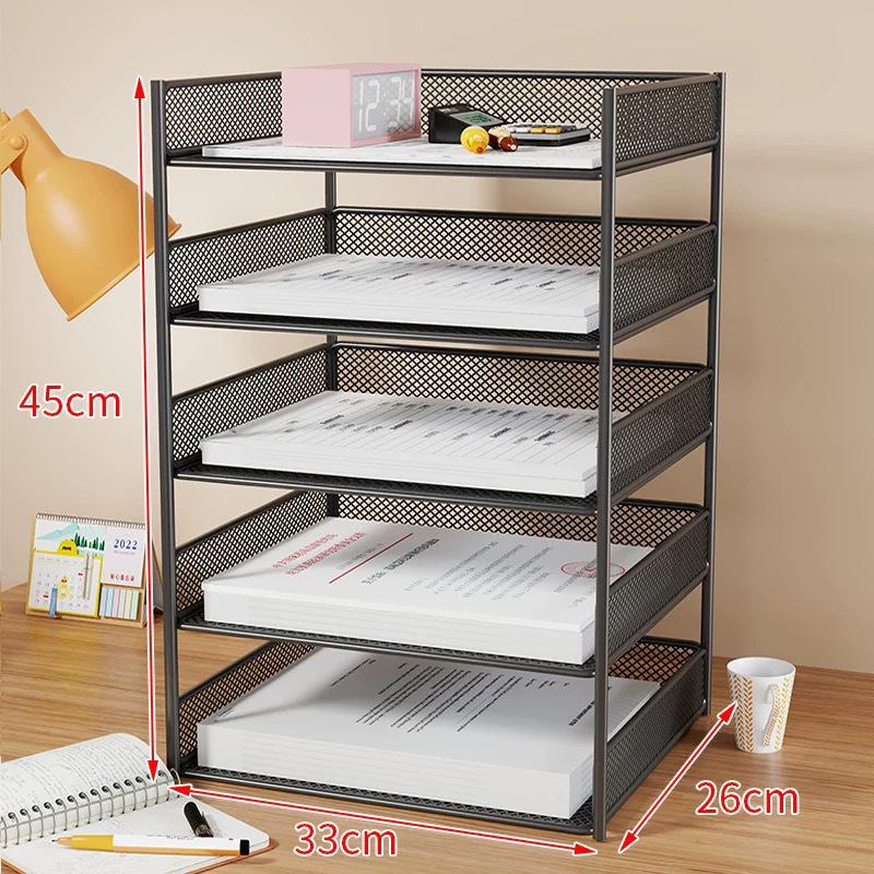 Large Capacity A4 Desktop Organizer - One-Piece Office File and Data Storage Box