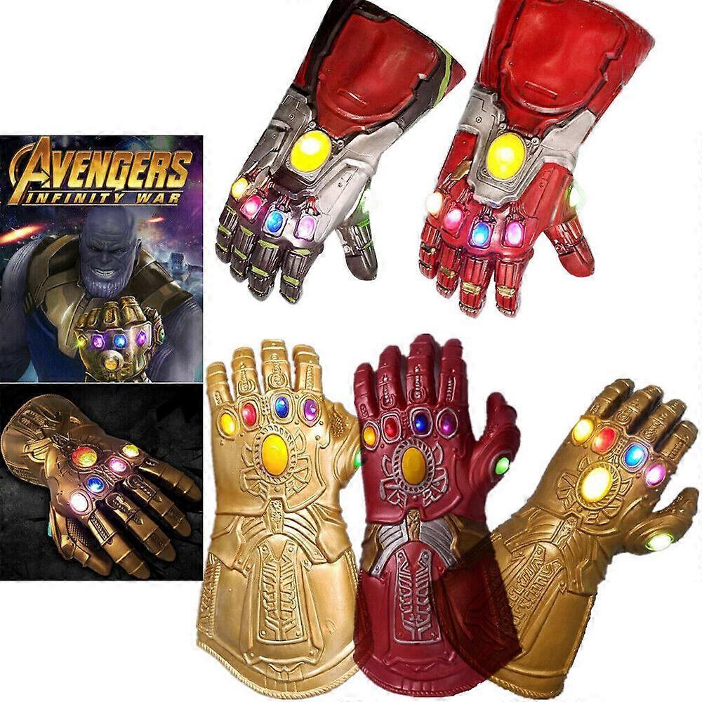 Thanos Infinity Gauntlet LED Glow Gloves Avengers Halloween Costume Adult Size
