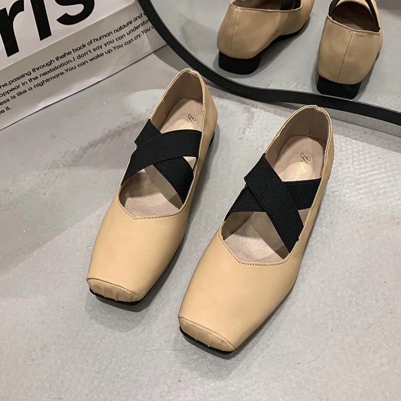 

Новая модная ретро обувь для бабушек женская легкая с круглым носком на толстом каблуке одинарная обувь балетки с перекрестными ремешками туфли Мэри Джейн 40 абрикосовый