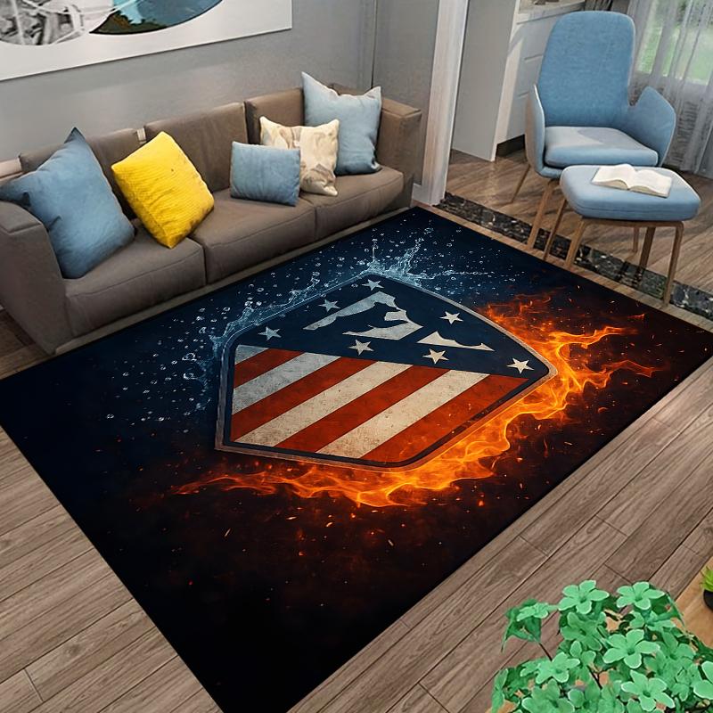 "Fiery Shield and Water Splash Pattern Carpet for Living Room Decor" Suitable for use as an anti-slip for living room bedroom sofas