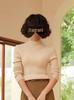 Premium Autumn/Winter Cashmere Knit Top: Soft, Smooth, Half-High Collar Sweater