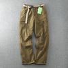 Spring Summer Autumn Winter Waterproof Warm Fleece Cargo Pants Men Winter Outdoor Plus Velvet Pockets Loose Straight Casual Overall Trousers