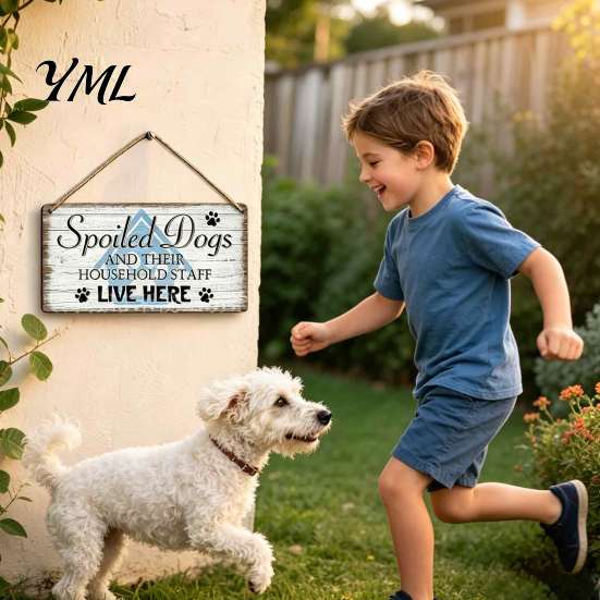 Pet Welcome Door Sign House Wooden Sign, Rustic Farmhouse Dog Wall Hanging Plaque, Entrance Decor Vintage Home Decor, Housewarming Gift for