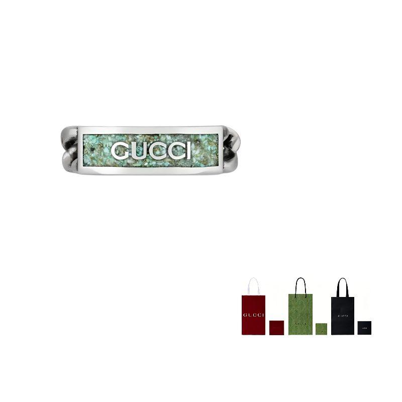 Gucci Anello a Catena con Targhetta Logo 678711-J8410-9071