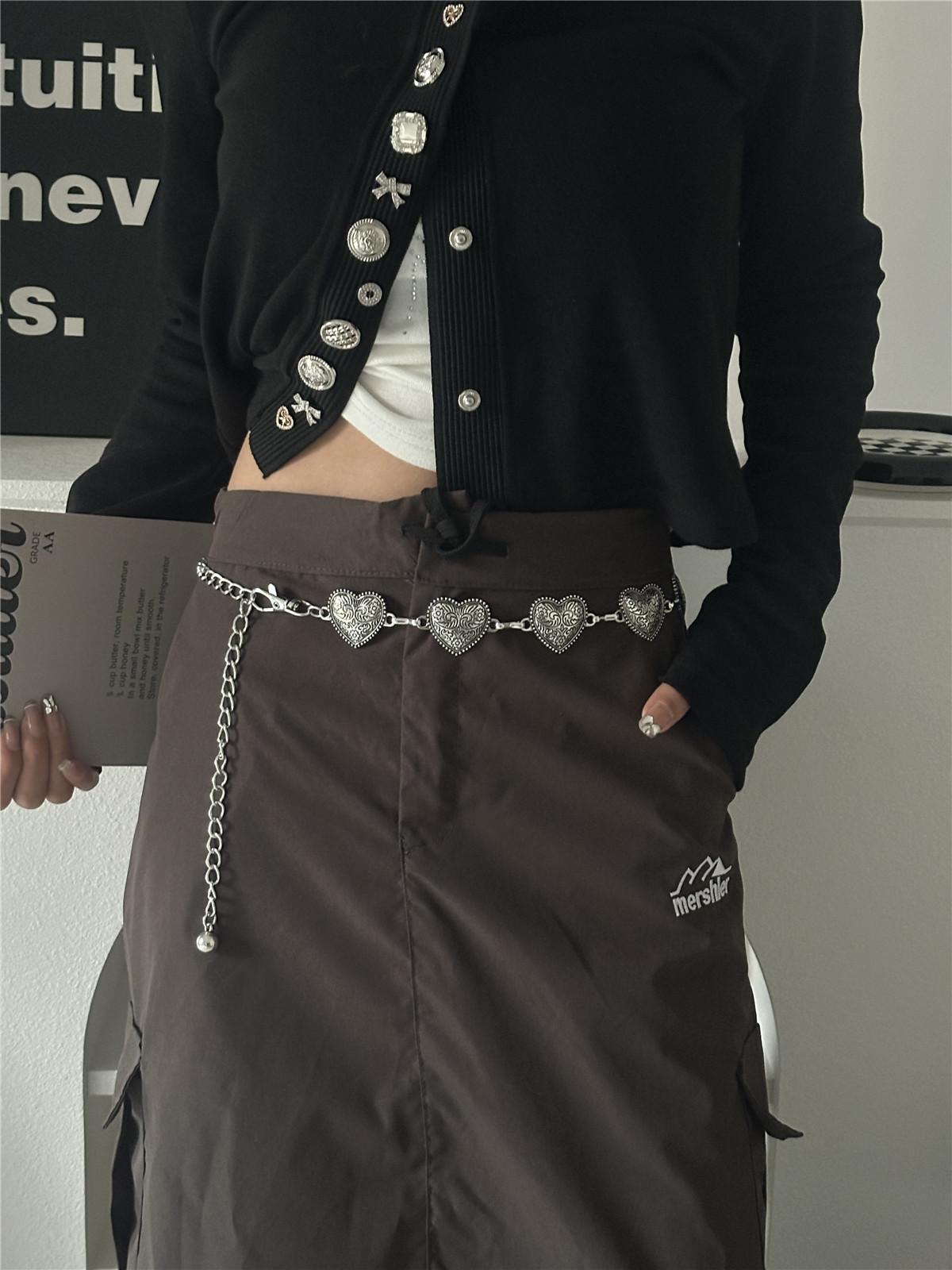 

Ретро Металлическая Любовь Поясная Цепочка Аксессуары Женский Античный Серебряный Цепной Пояс Украшение С Юбкой Рубашкой Брюками Цепочка серебряный