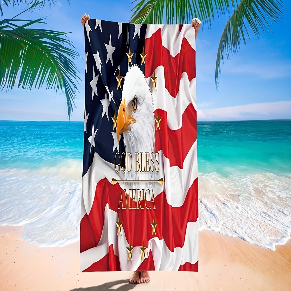 

Patriotic & Lightweight Quick-Dry Towel - Vibrant American Flag Design, Ideal for Beach, Travel & Sports - Easy Care and Durable W30*H60(CM)