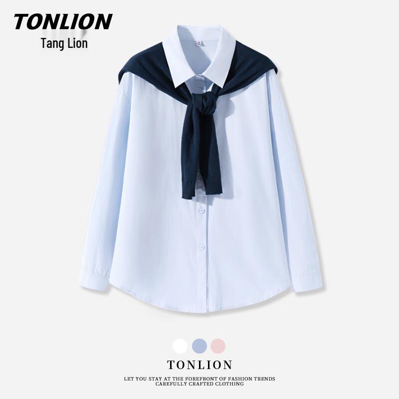 

Женская хлопковая рубашка-шаль с длинным рукавом TonLion S