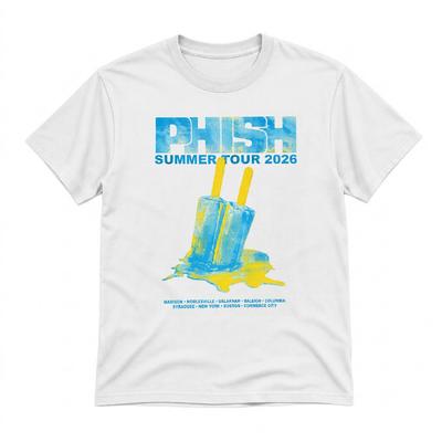 Phish Summer Tour 2026 White T-Shirt Vintage Concert Graphic Tee Fan Gift USA