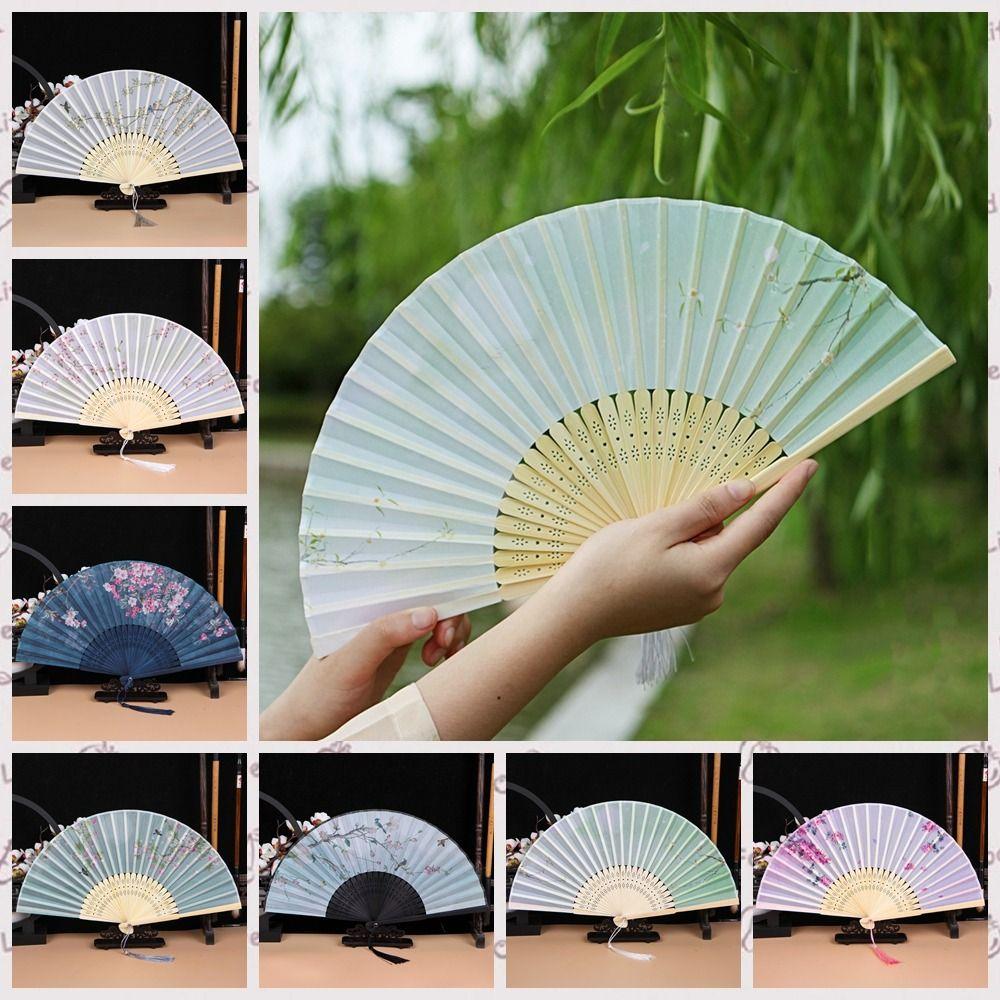 

No Deformation Folding Fan Bamboo Handle Props Fan Creative Dance