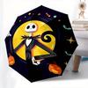 Jack Skellington,Halloween Themed Automatic Opening and Closing Folding Umbrella, Reinforced 8 Ribs, Compact Travel Design, Fashionable Fold