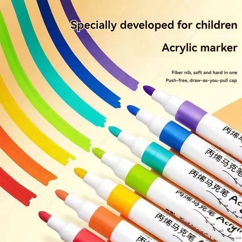 80 Colores Set Acrylic Paint Art Marker Pen Rock Painting for Kids Graffiti Stone Ceramic Glass Wood DIY Crafts Art Supplies