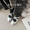 Fashion 2025 New Spring Women Pumps Genuine Leather Women Shoes Round Toe Med Heel Mary Janes Ladies Shoes Leopard Print Increase Height