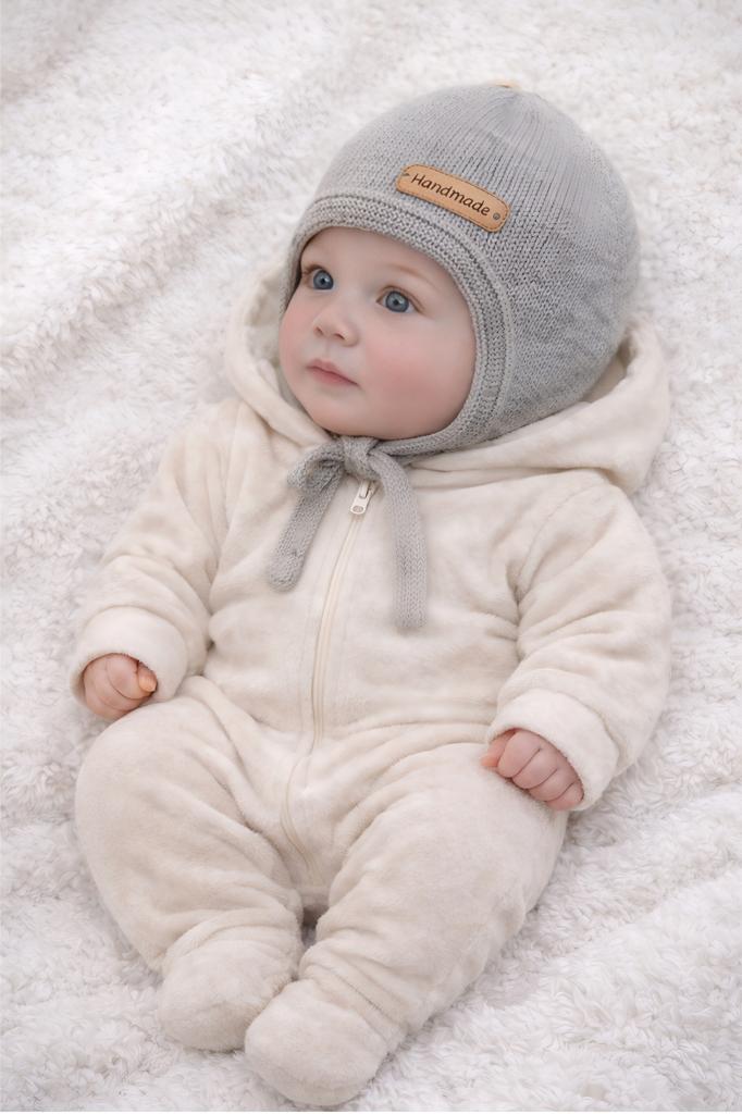 Children' Hat 44-46 Tied Covers the Ears Spring Autumn Dartomik Ash