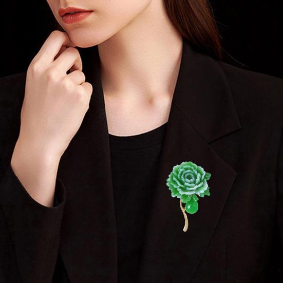 Peony Brooch Resin Flower Brooch Pin Retro Peony Lapel Pin Fashion Accessory