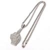Ice Out Zirkon Höfliche Geste Mittelfinger Halskette Herren Damen Punk Hip Hop Rap Rock Party Schmuck Geschenk