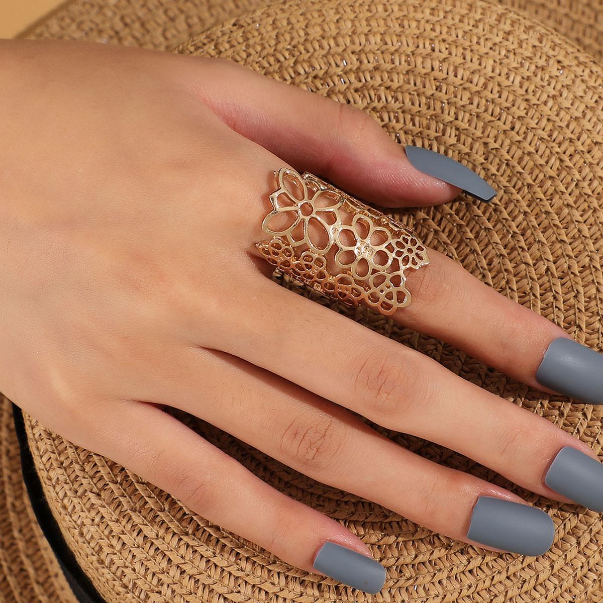 

1 шт. вінтажна етнічна каблучка з цирконом з вирізами, жіноча, повсякденний універсальний аксесуар