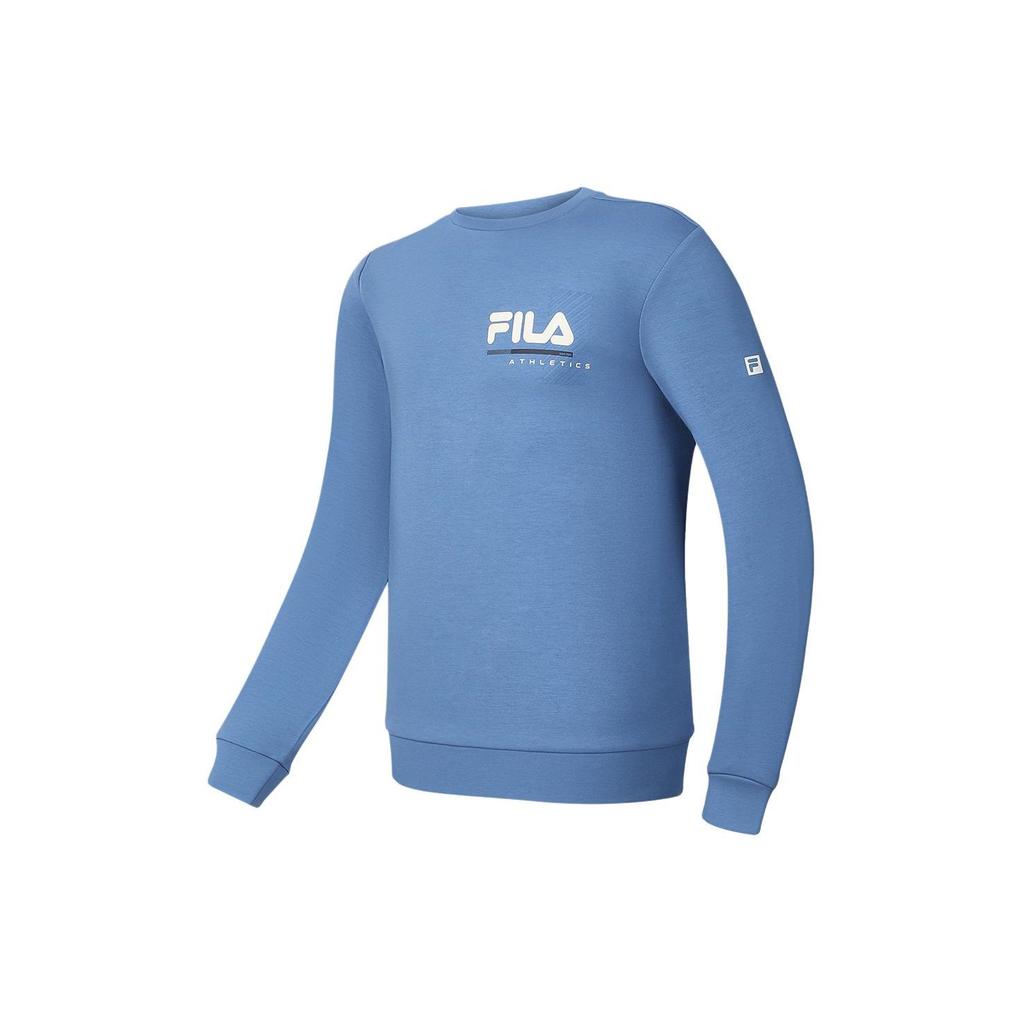 FILA Letter Logo Printed Round Neck Fitness Sweatshirt Men sweatshirt Flash-Butterfly-Blue A11M411205A-DB