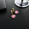 2023 Pink Titanium Steel Heart Earrings: Cute, Versatile, High-End.