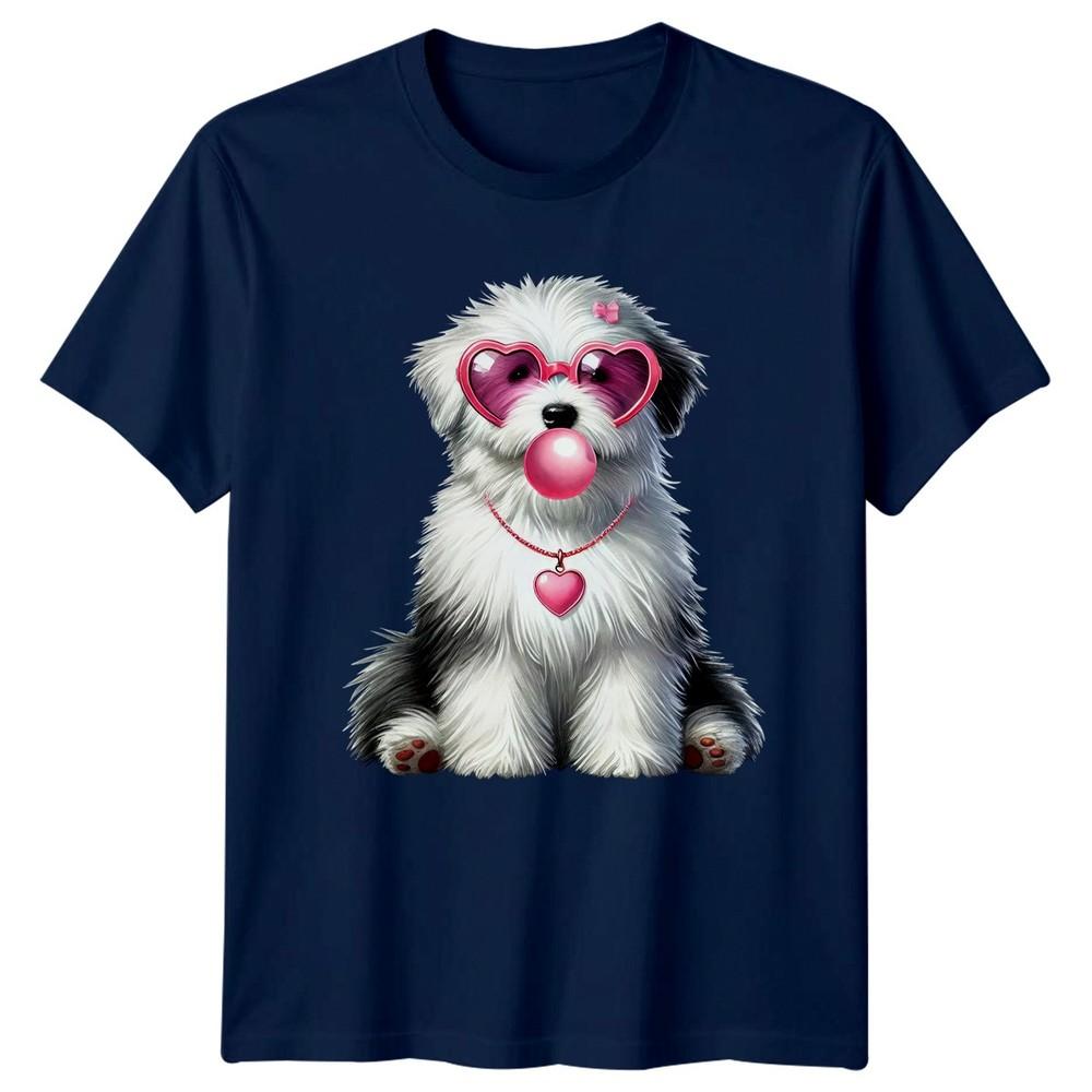 Fluffy Dog Heart Sunglasses Bubblegum Animals Dogs Unisexs TShirt Unisexs Tee a