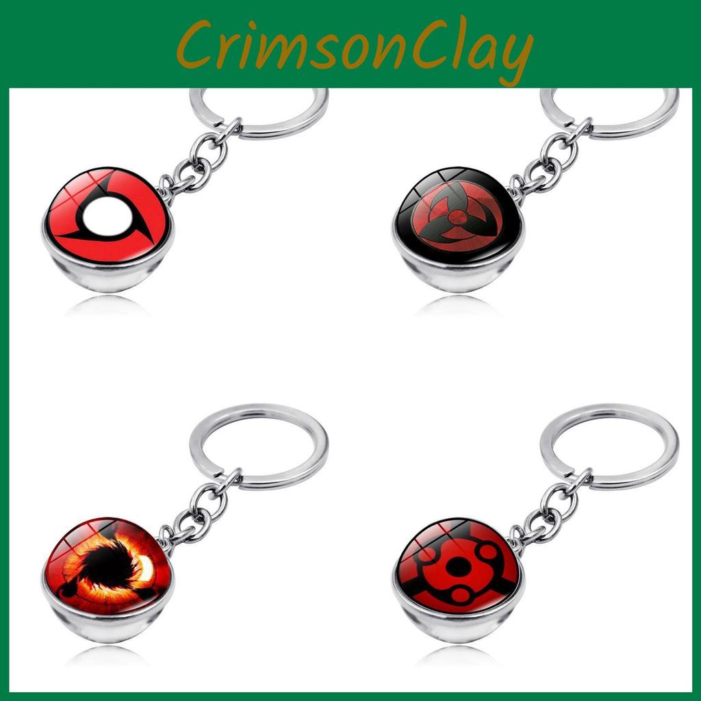Naruto Sharingan Keychain With Glass Sphere Pendant For Anime Fans