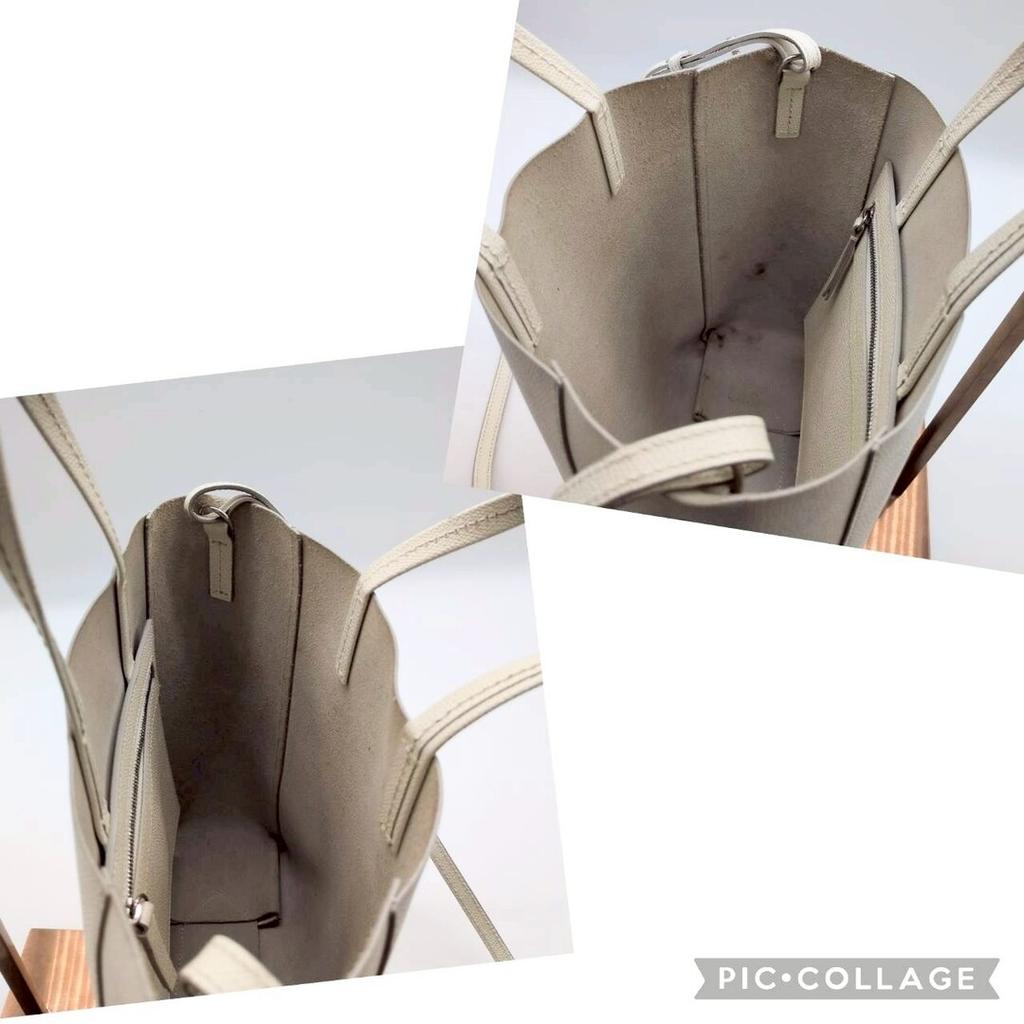 CELINE Vertical Cabas Small 2way Handbag Shoulder Bag Strap Crossbody Genuine Leather White