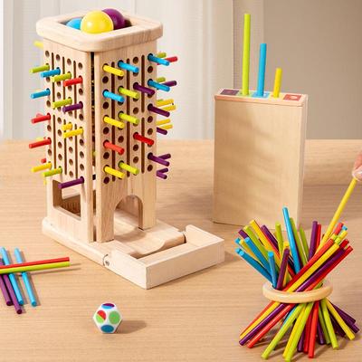 Wooden Pick-Up Sticks Educational Toy for Parent-Child Interaction and Early Education