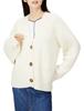 Mira Owen Scotch Button Alpaca Blend 09WND215168 White F Knit/Cardigan Women's