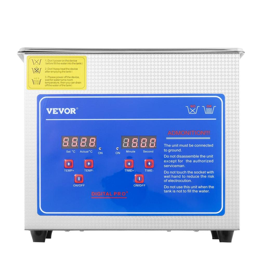 3L Ultrasonic Cleaner Machine Stainless Steel Ultrasonic Cleaning Machine Digital Heater Timer Jewelry Cleaning for Commercial Personal Home Use(3L)