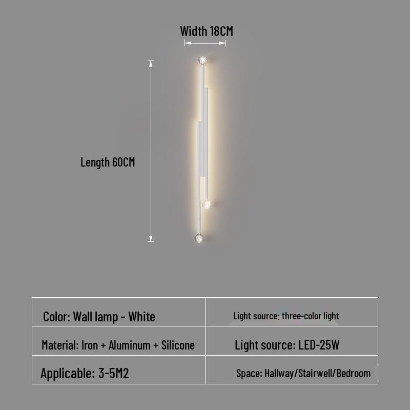 Nordic LED Wall Lamp for Study, Bedside, Luxury Hallway, Living Room, or TV Background.